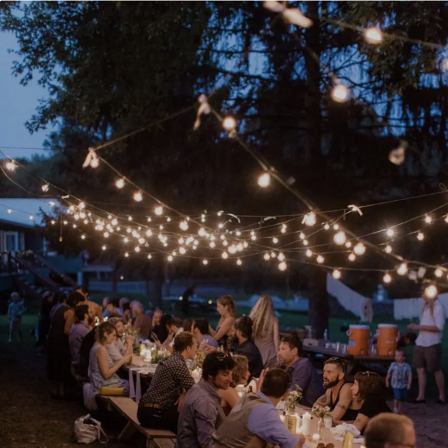 Reception Ambiance Upgrade: String Lighting + Installation