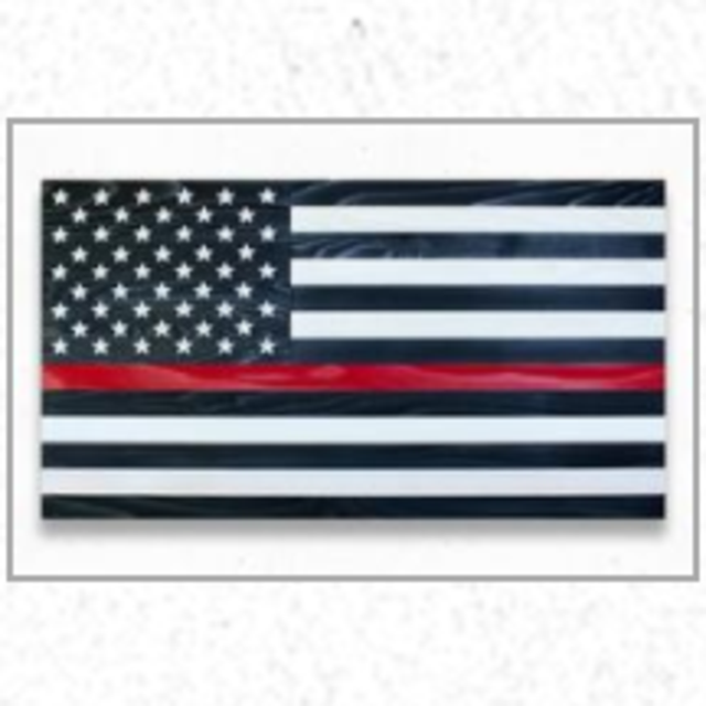 Thin Red Line Wood Flag