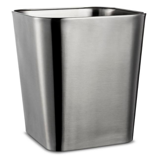 Threshold Wastebasket Rounded Square Brushed Nickel