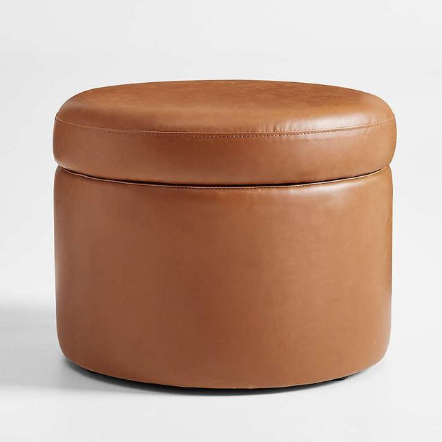 Wally Storage Ottoman Tan Vegan Leather