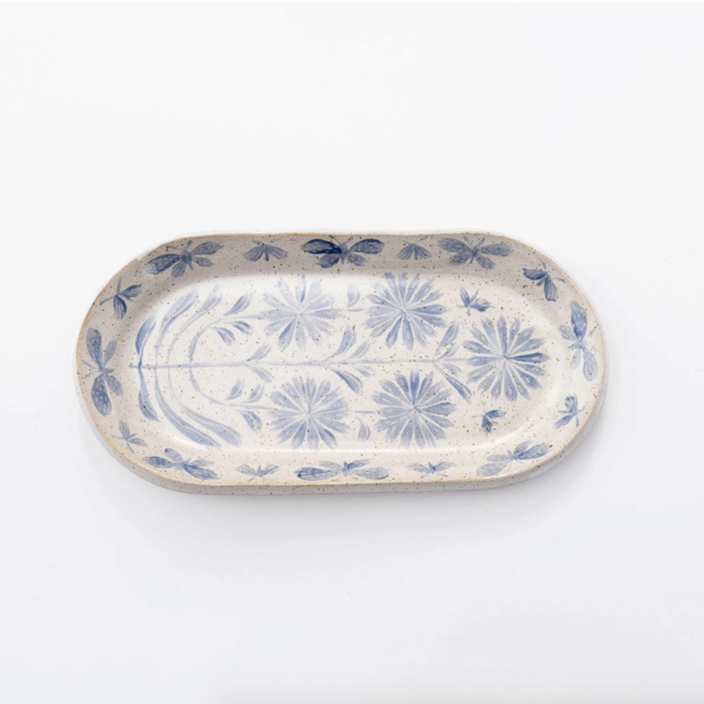 Nesting Oval Tray with Daisies