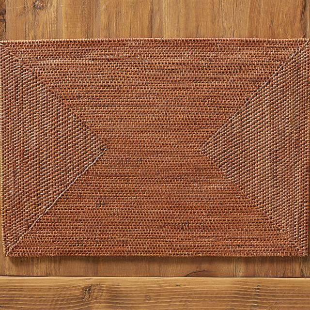 Tava Rattan Rectangular Placemat - Honey