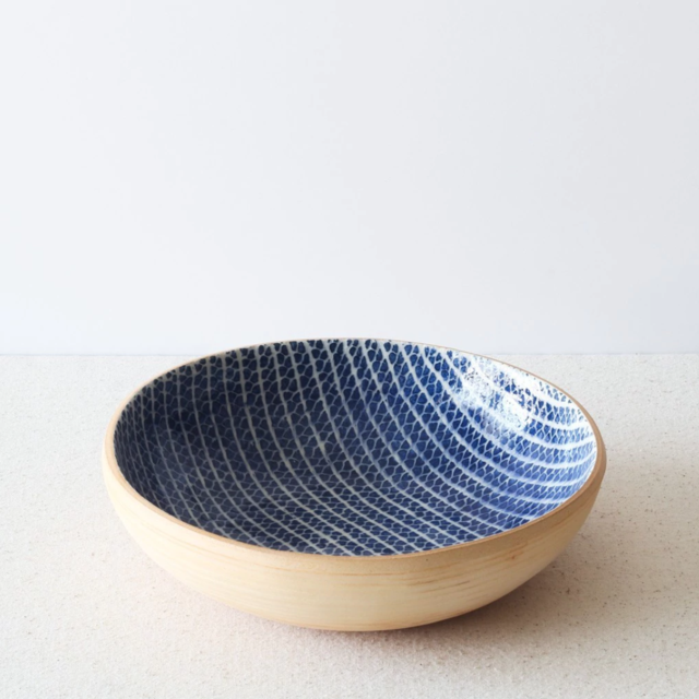 Terrafirma Ceramics - 8" Bowl (Cobalt, "Honeycomb")