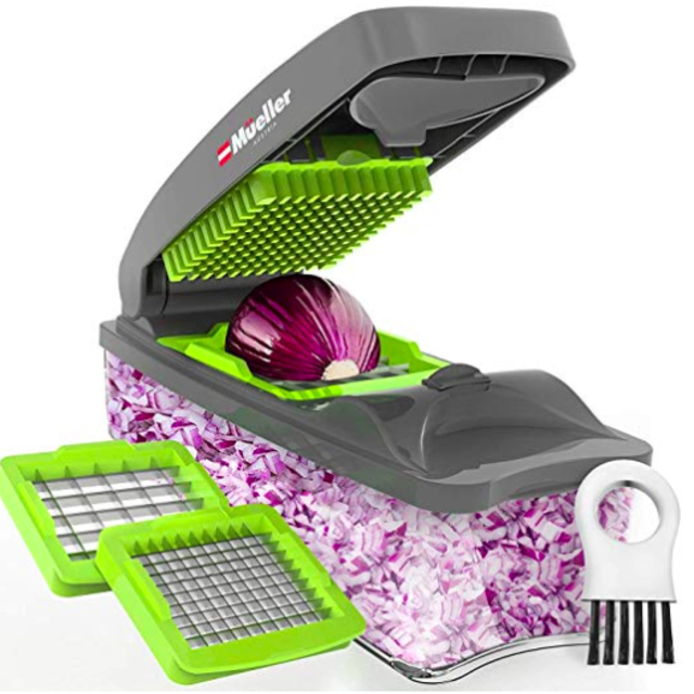Mueller Onion Chopper Pro Vegetable Chopper - Strongest - NO MORE TEARS 30% Heavier Duty Multi Vegetable-Fruit-Cheese-Onion Chopper-Dicer-Kitchen Cutter