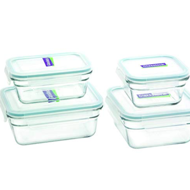 Glasslock 8-Piece Rectangle and Square Assorted Oven Safe Container Set