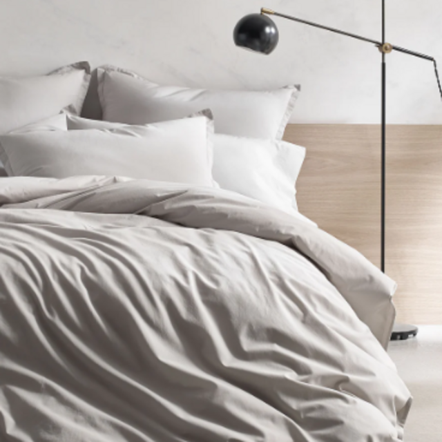 Kassatex Lorimer Washed Percale Duvet (Dolphin Grey)