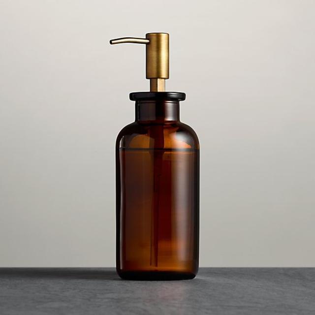 Pharmacy Soap Dispenser Amber Glass