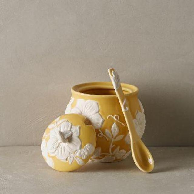 Petal Vines Sugar Bowl Yellow