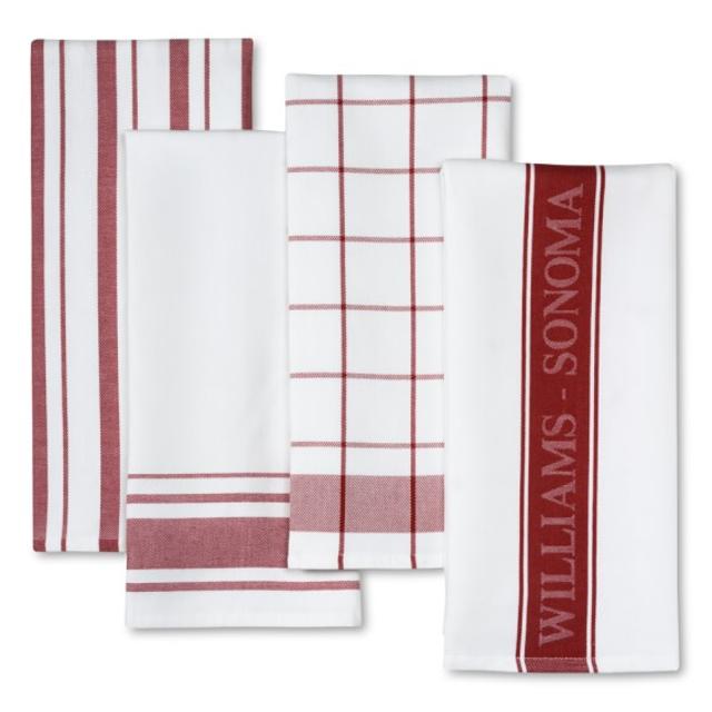 Williams-Sonoma Assorted Kitchen Towels, Set of 4, RED