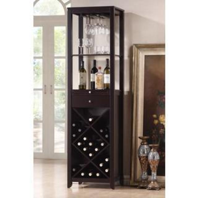 Copper Grove Carson Modern and Contemporary Dark Brown Wood Wine Tower