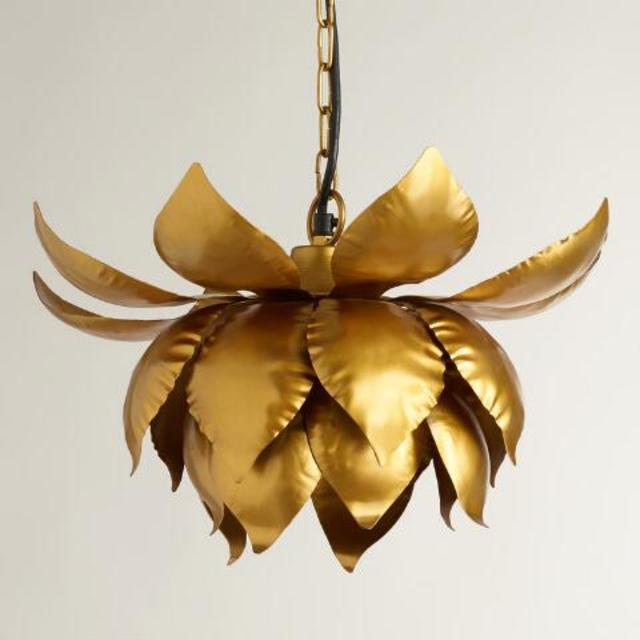 Gold Lotus Hanging Pendant Lamp