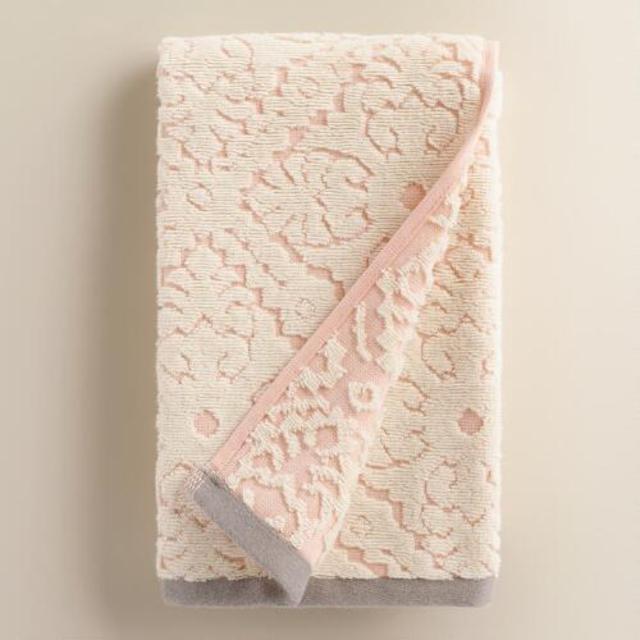 Blush Barcelona Tile Sculpted Hand Towel