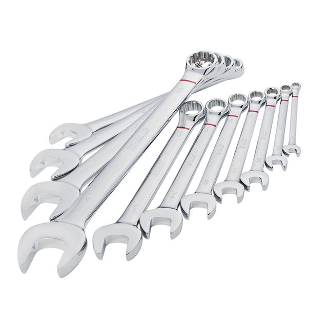 Kobalt 11-Piece Standard Polished Chrome Standard (SAE) Wrench Set