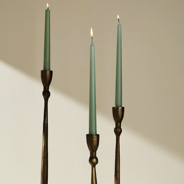 Hammered Metal Taper Candle Holder Large