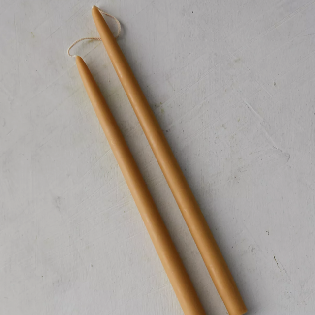 Beeswax Taper Candles, Set of 2