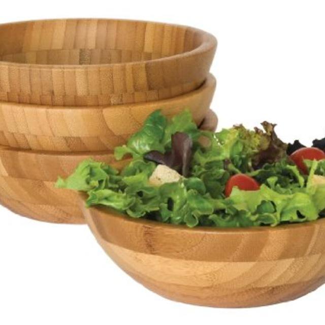 Lipper International Small Bamboo Bowls, Set of 4