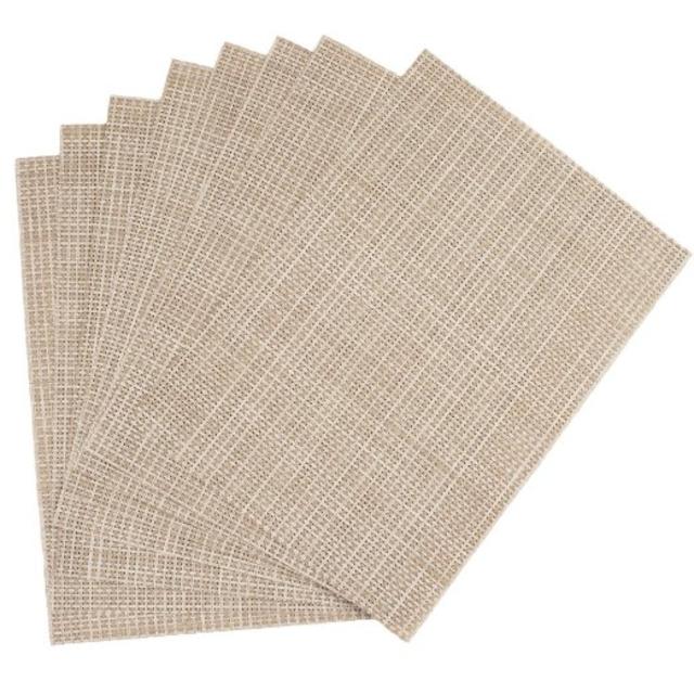 Benson Mills Longport Woven Vinyl Placemat, Beige, Set of 8