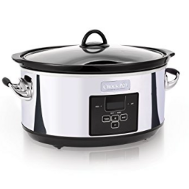 Crockpot 7 Quart Slow Cooker with Programmable Controls and Digital Timer, Polished Platinum