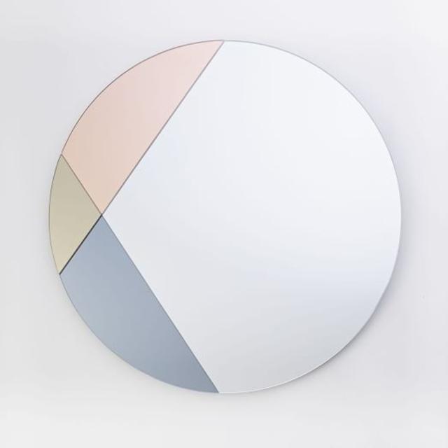 Colorblocked Mirror, Round