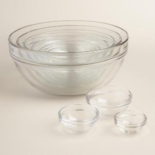 Glass Nesting Bowls 10-Piece Set