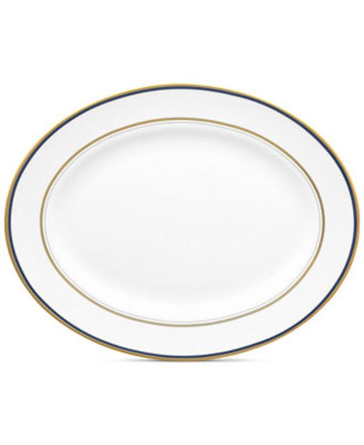 kate spade new york Library Lane Navy 13" Oval Platter