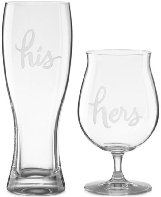 kate spade new york Two of a Kind His & Hers Beer Glasses, Set of 2