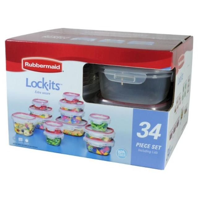 Rubbermaid Lock-Its Food Storage Food Storage, 34-Piece Set