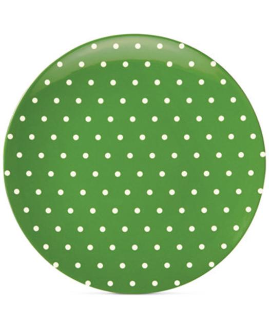 kate spade new york "Salut!" Dots Green Melamine Salad Plate