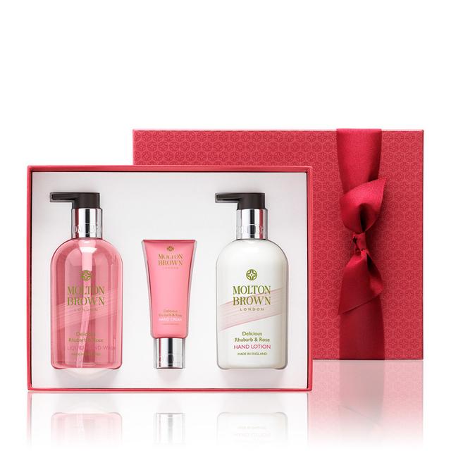 Limited Edition Delicious Rhubarb & Rose Hand Wash, Hand Lotion & Hand Cream Gift Set