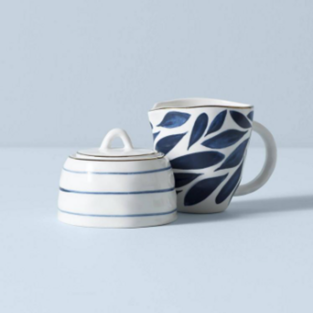 Lenox Blue Bay 2-Piece Creamer & Sugar Bowl Set, 1.15 LB