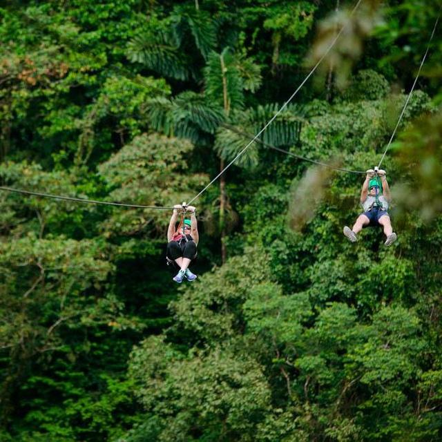 Zip lining at the Arenal Volcano