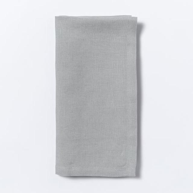 Belgian Flax Linen Napkin Set in PLATNIUM