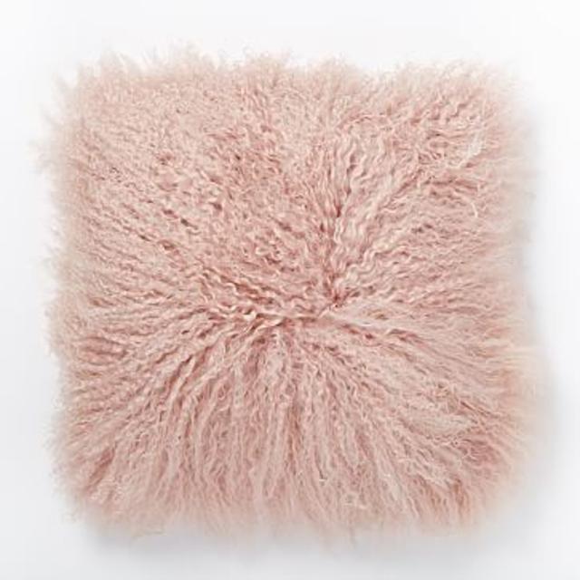 Mongolian Lamb Pillow Cover - Rosette (Square)