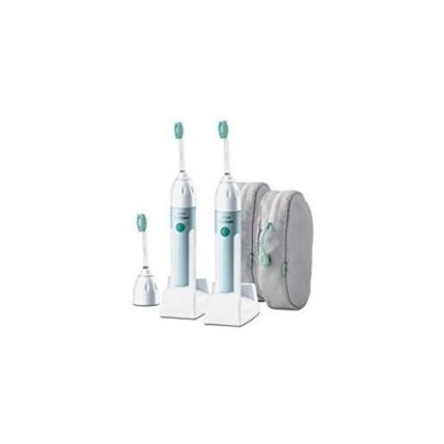 Philips Sonicare Elite Premium Edition Toothbrush with Quadpacer ***Twin Pack*** (2 Handles, 3 Standard brush heads, 2 Charger bases, & 2 Travel cases) PREMIUM EDITION