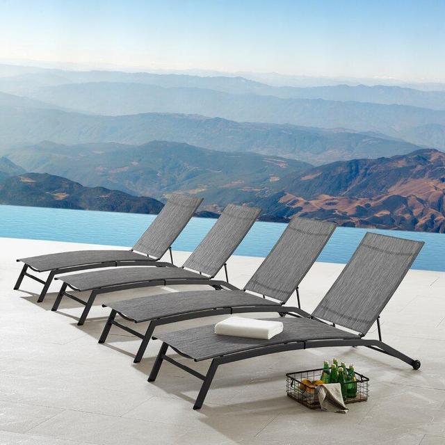 Set of 4 Shearson Long Reclining Lounge Chair