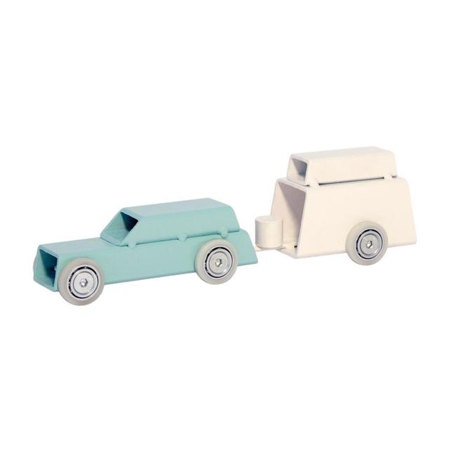 Magis Archetoys Miniature Cars - blue car with caravan
