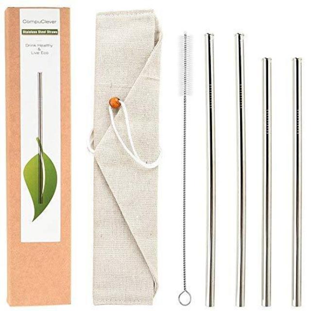 Reusable Stainless Steel Straws Set of 4, Wide Mouth Drinking Metal Straws for 20 30 oz Tumbler, Eco-Friendly & BPA Free with Anti-Scratch Tips for Kid, 2x9.5"+...