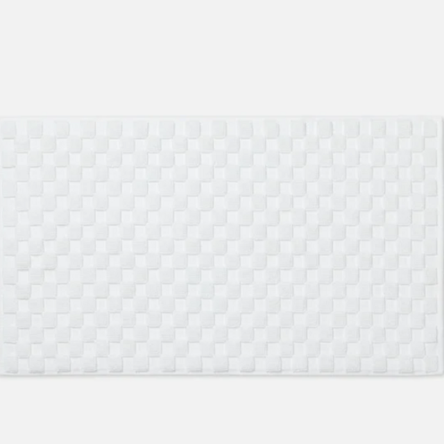 Brooklinen Checkered Bath Mat in White