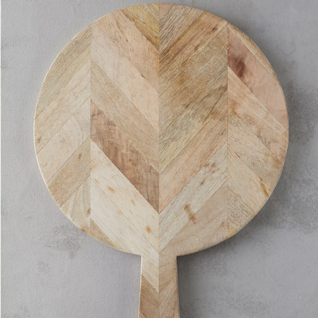 Herringbone Wood Round Board