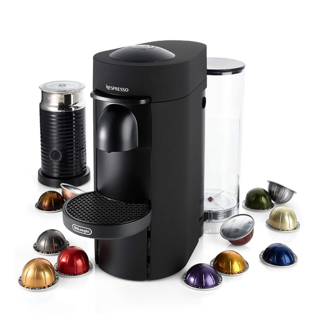 Nespresso ® by De'Longhi ® Matte Black VertuoPlus Coffee and Espresso Maker with Aeroccino