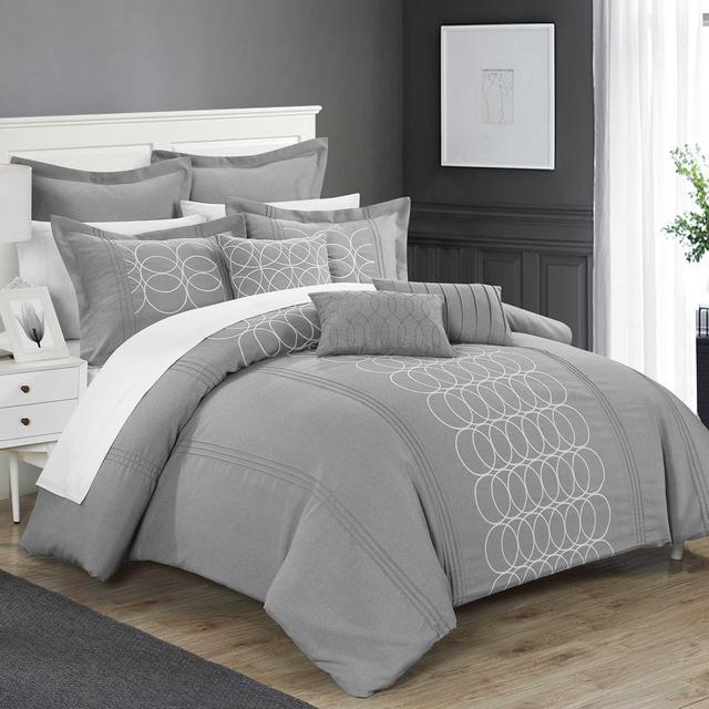 Chic Home Torriano 12-Piece King Comforter Set in Grey