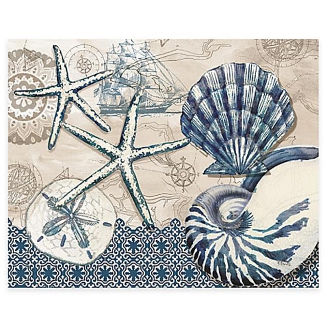 Tide Pool Shells 12-Inch x 15-Inch Glass Cutting Board