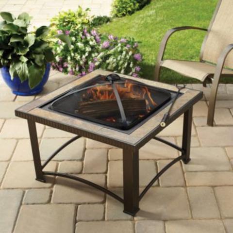 32-Inch Slate Firepit with Cover
