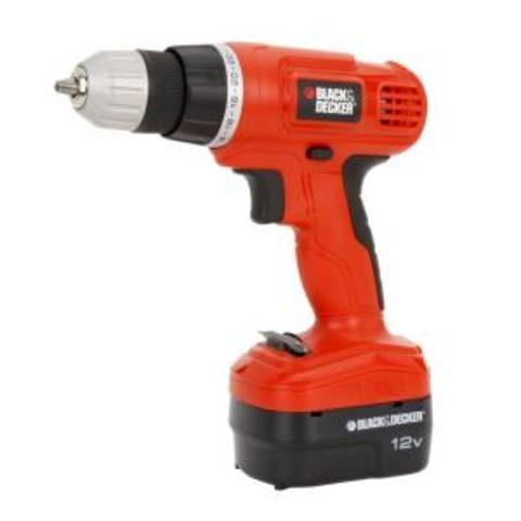 BLACK & DECKER 12-Volt Ni-Cad 3/8 in. Cordless Drill with Soft Grips