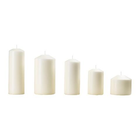FENOMEN Unscented block candle, set of 5, natural