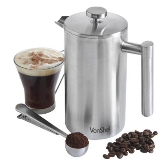 VonShef Double-Wall French Press - 8 cup