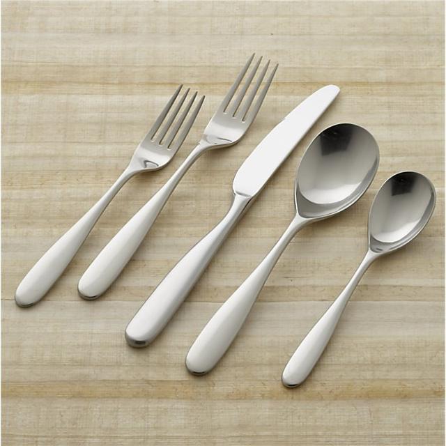 Crate & Barrel Stanton Satin 5-Piece Flatware Place Setting