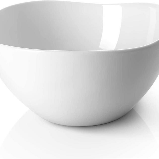DOWAN 3.2 Quarts Serving Bowls, 2 Packs Large Salad Bowls, Wavy Porcelain Bowl for Kitchen,Restaurant, Party