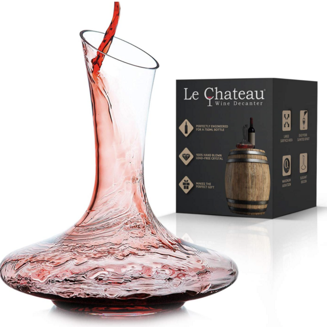 Le Chateau Wine Decanter - Hand Blown Lead-free Crystal Glass - Red Wine Carafe - Wine Gift - Wine Accessories