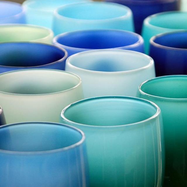 Hand-blown glass candle holder by glassbaby (Supports the White Light Fund)